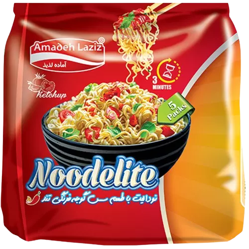 بسته ۵ عددی نودل سس گوجه فرنگی تند آماده لذیذ 